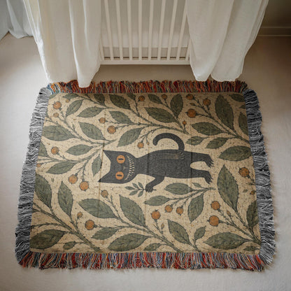 Black Cat Woven Blanket