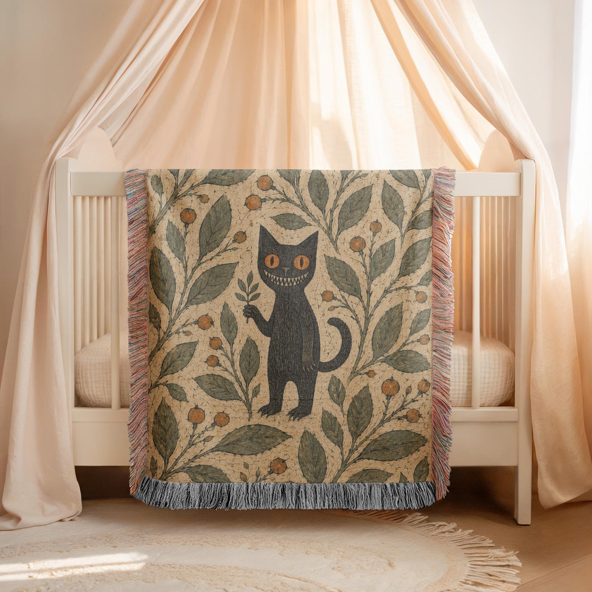 Black Cat Woven Blanket