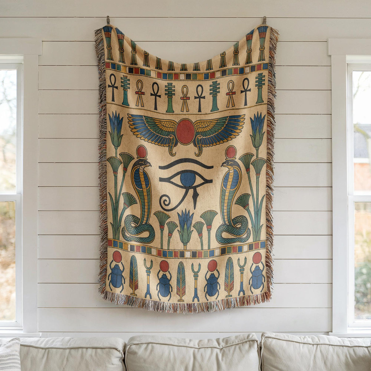 Eye of Horus Woven Blanket