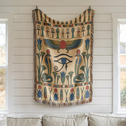 Eye of Horus Woven Blanket