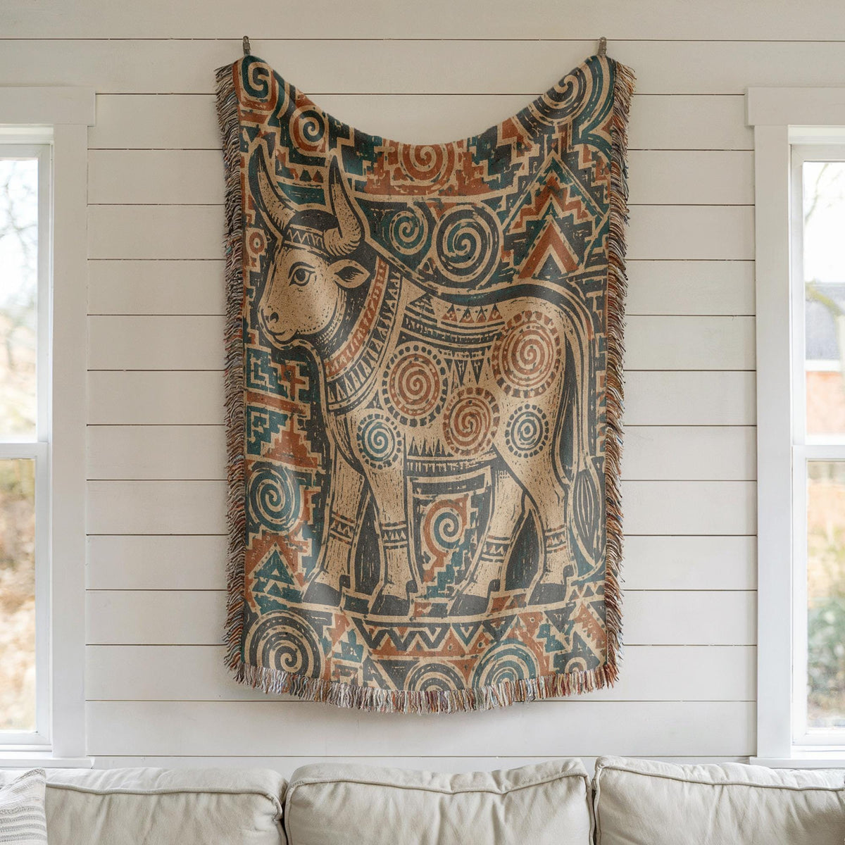 Bull Woven Blanket
