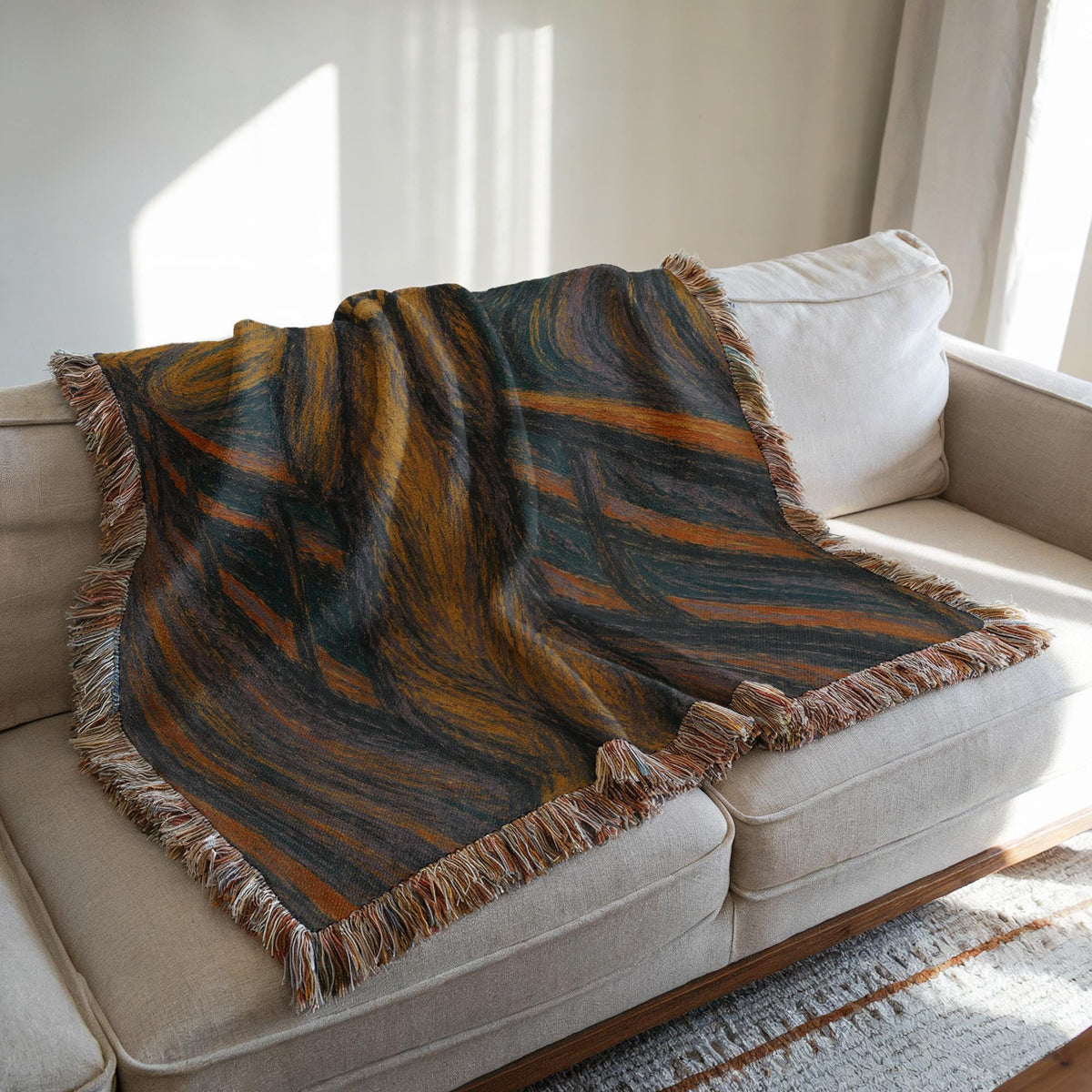 The Scream Cat Woven Blanket