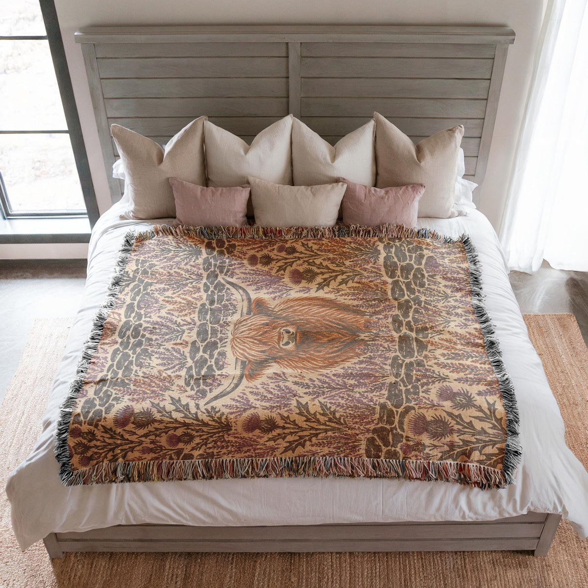 Highland Cow Woven Blanket