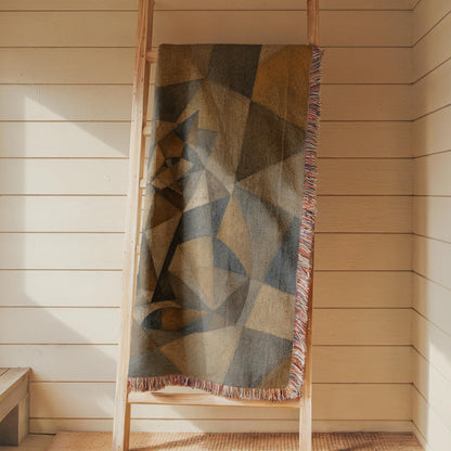 Geometric Cat Woven Blanket