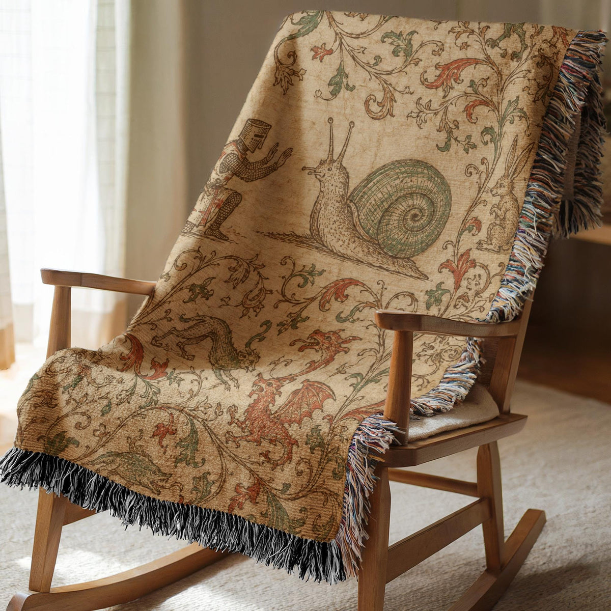 Medieval Snail Woven Blanket
