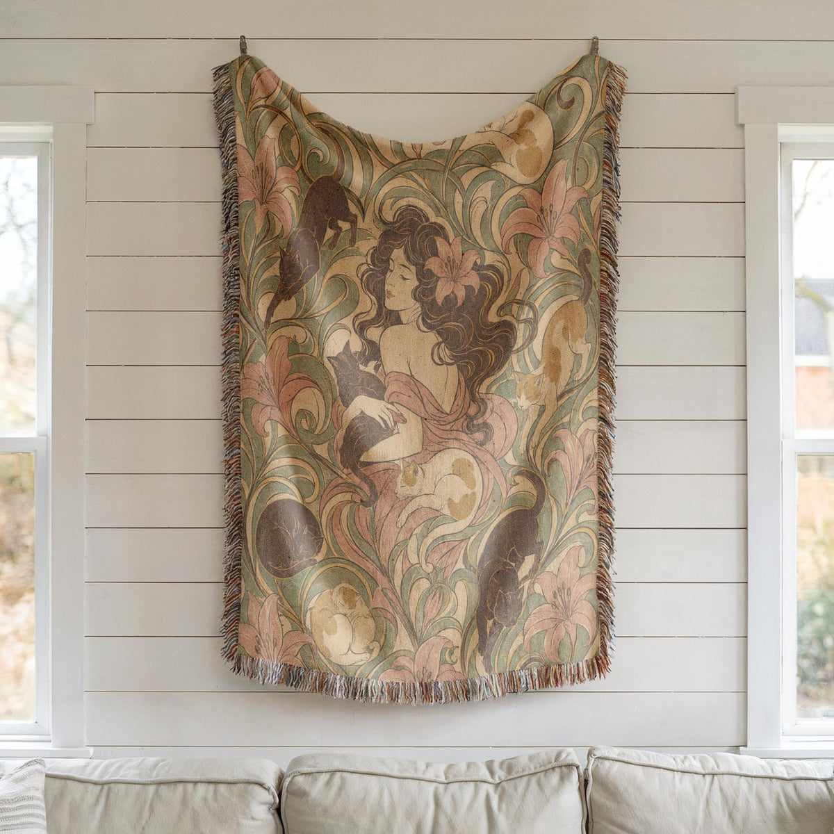 Art Nouveau Woven Blanket