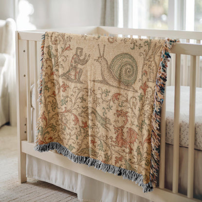 Medieval Snail Woven Blanket