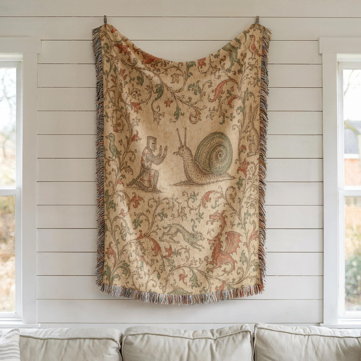 Medieval Snail Woven Blanket