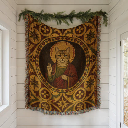Saint Cat Woven Blanket