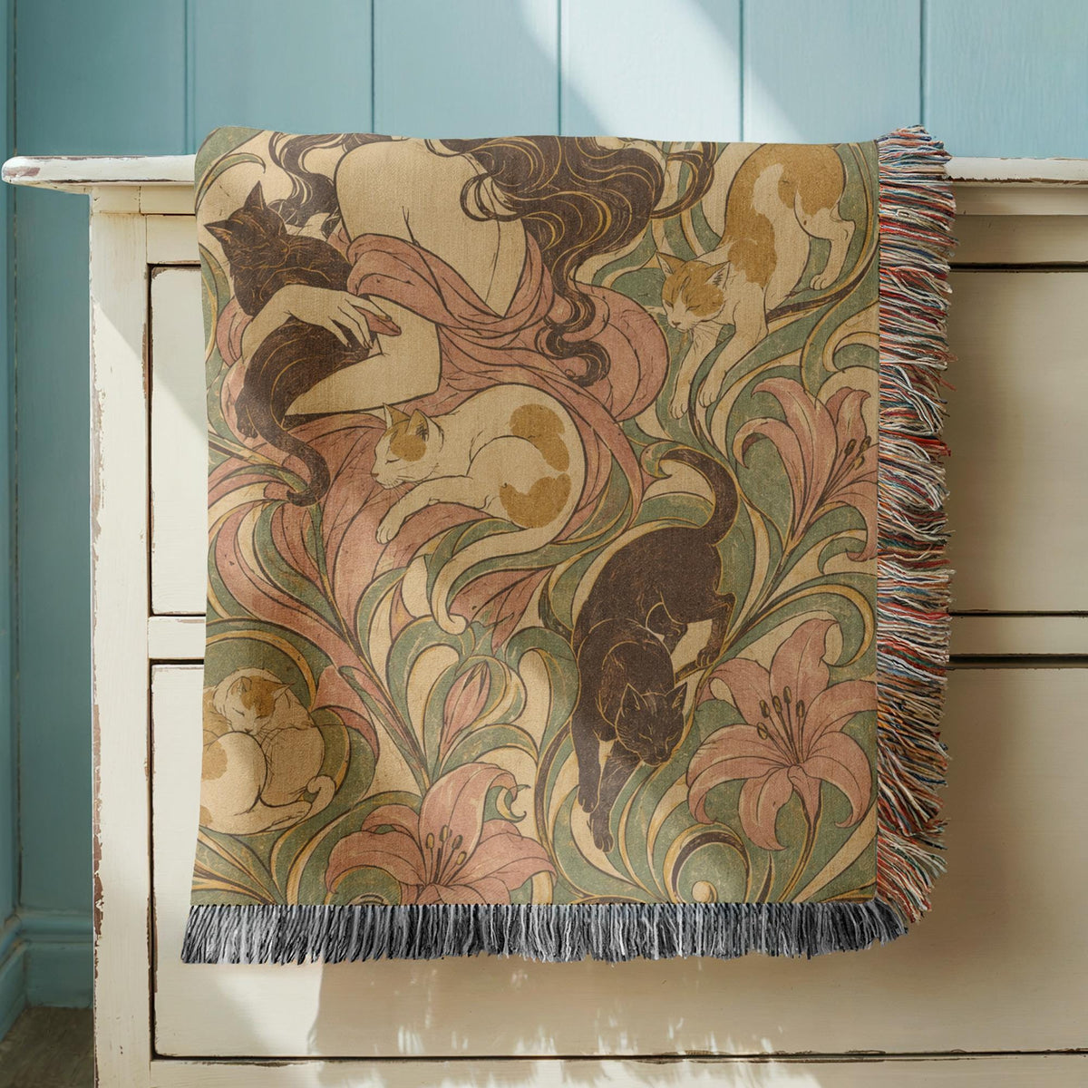 Art Nouveau Woven Blanket
