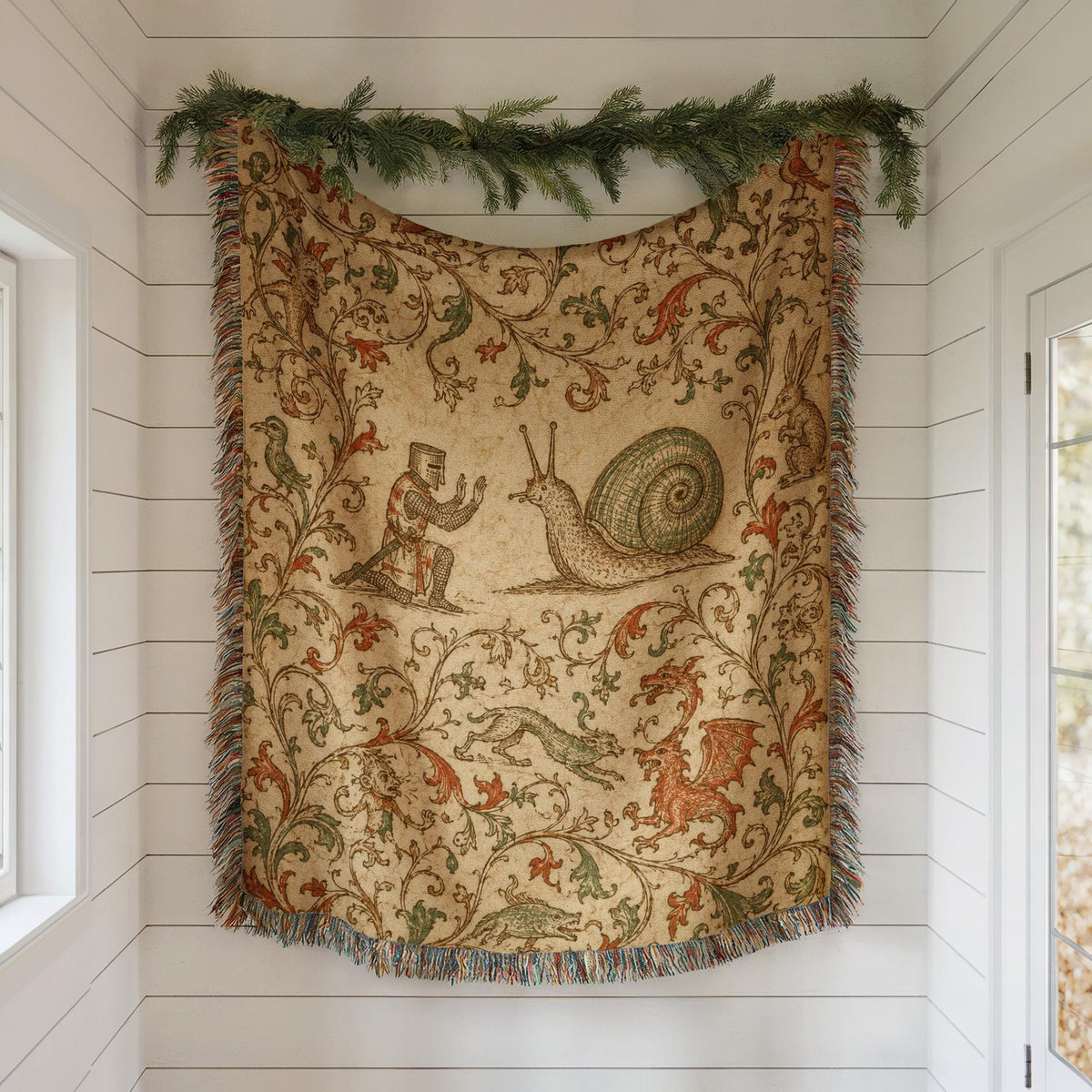 Medieval Snail Woven Blanket