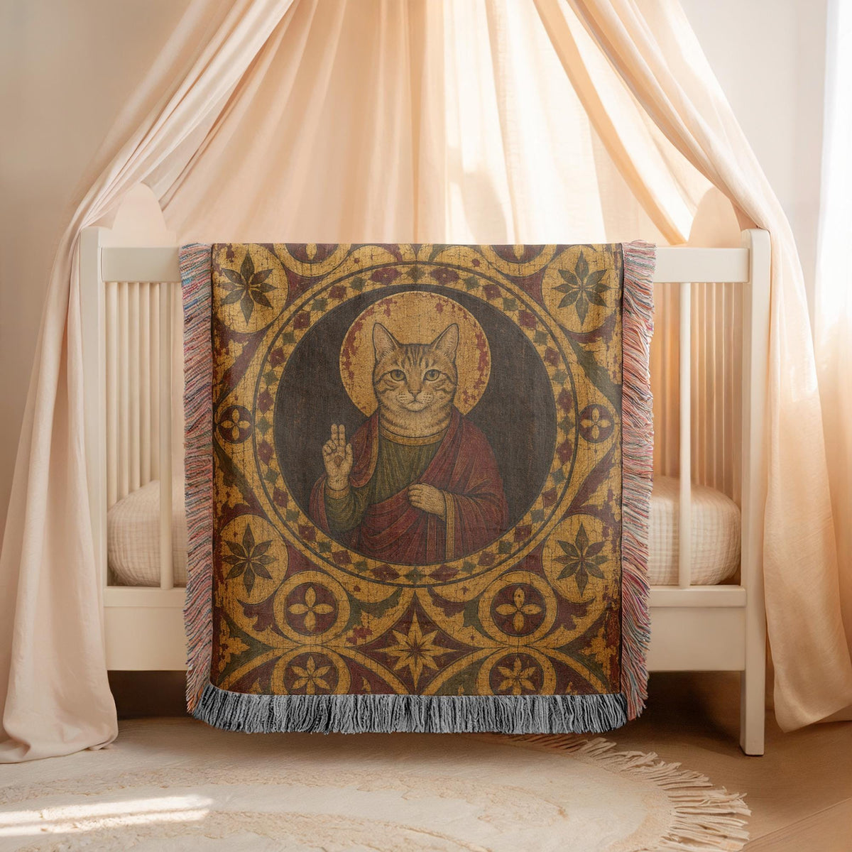 Saint Cat Woven Blanket