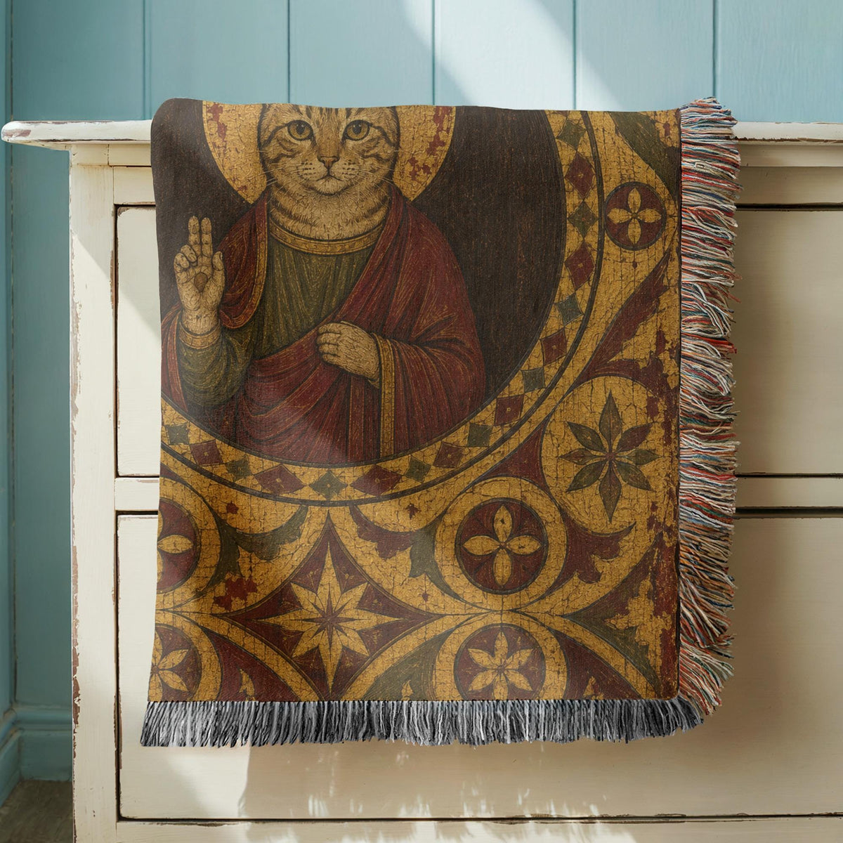 Saint Cat Woven Blanket