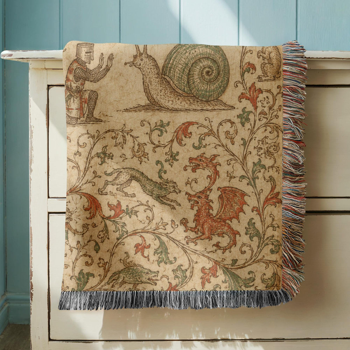 Medieval Snail Woven Blanket