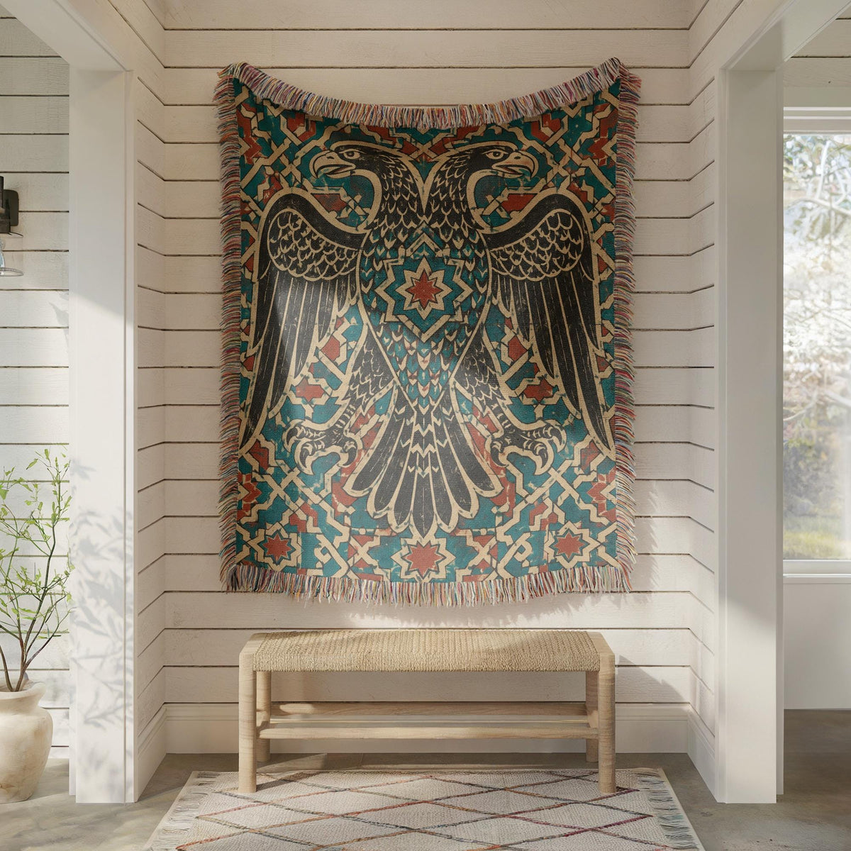 Double Headed Eagle Woven Blanket