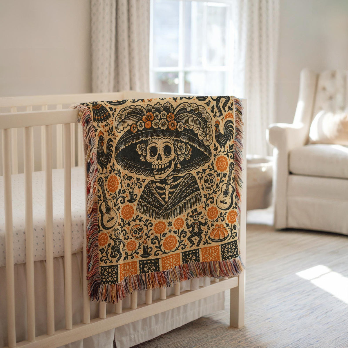 Day of the Dead Woven Blanket