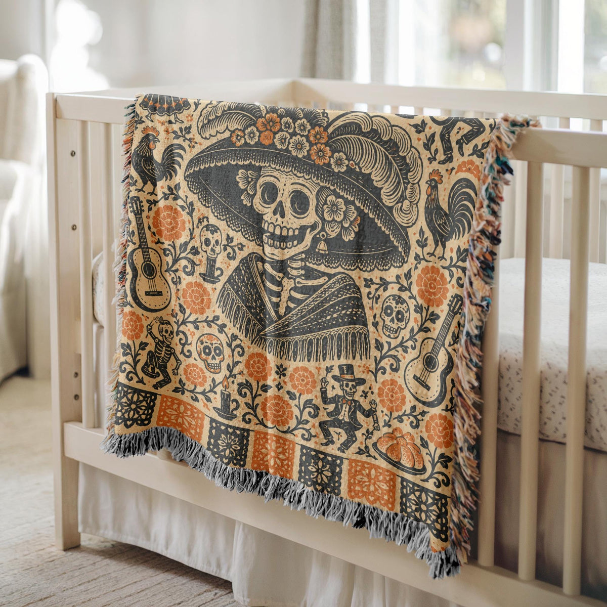 Day of the Dead Woven Blanket