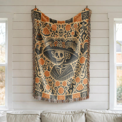 Day of the Dead Woven Blanket