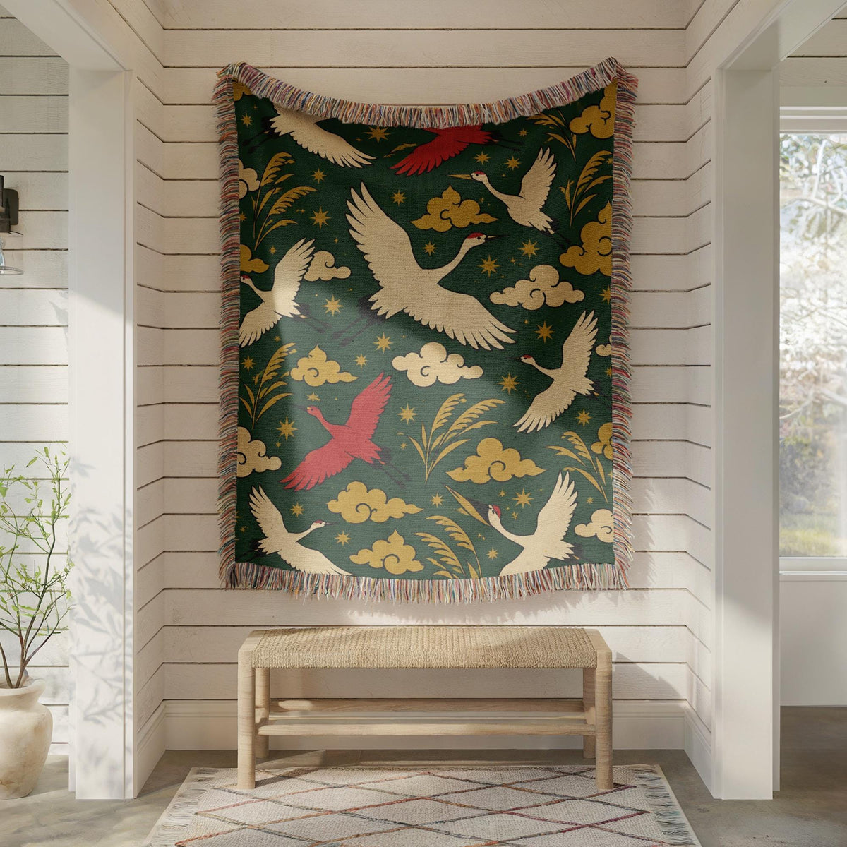 Crane Woven Blanket