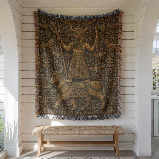 Mesopotamian Storm God Woven Blanket