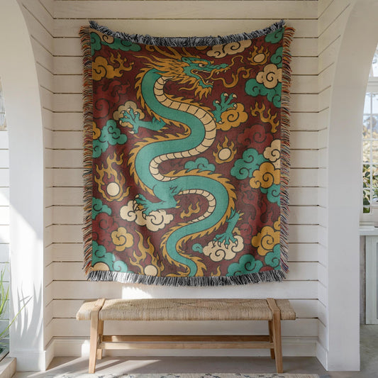 Chinese Dragon Woven Blanket