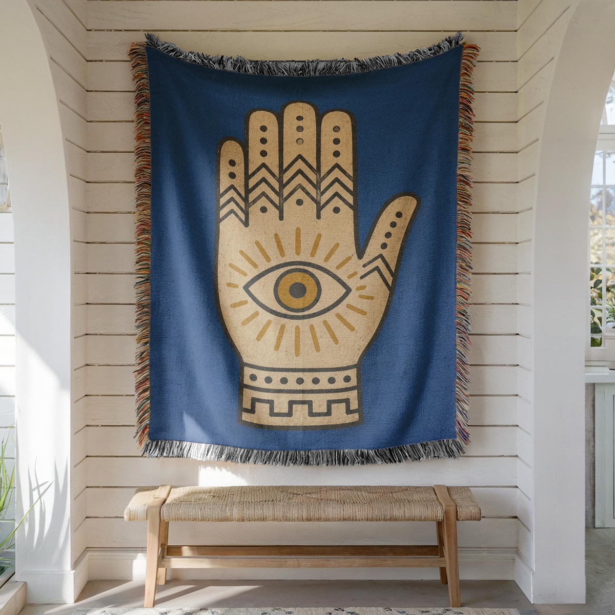 Hamsa Hand Woven Blanket