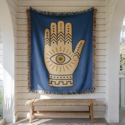 Hamsa Hand Woven Blanket