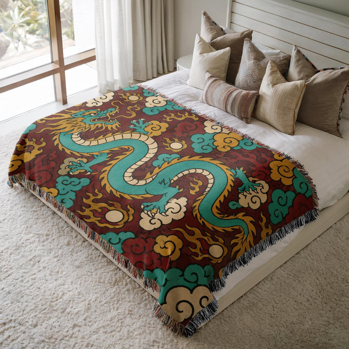 Chinese Dragon Woven Blanket