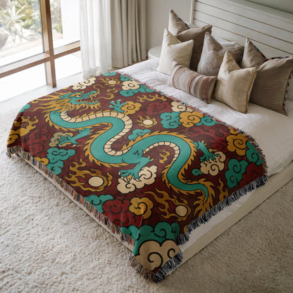 Chinese Dragon Woven Blanket