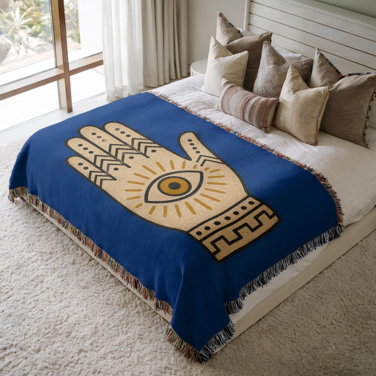 Hamsa Hand Woven Blanket