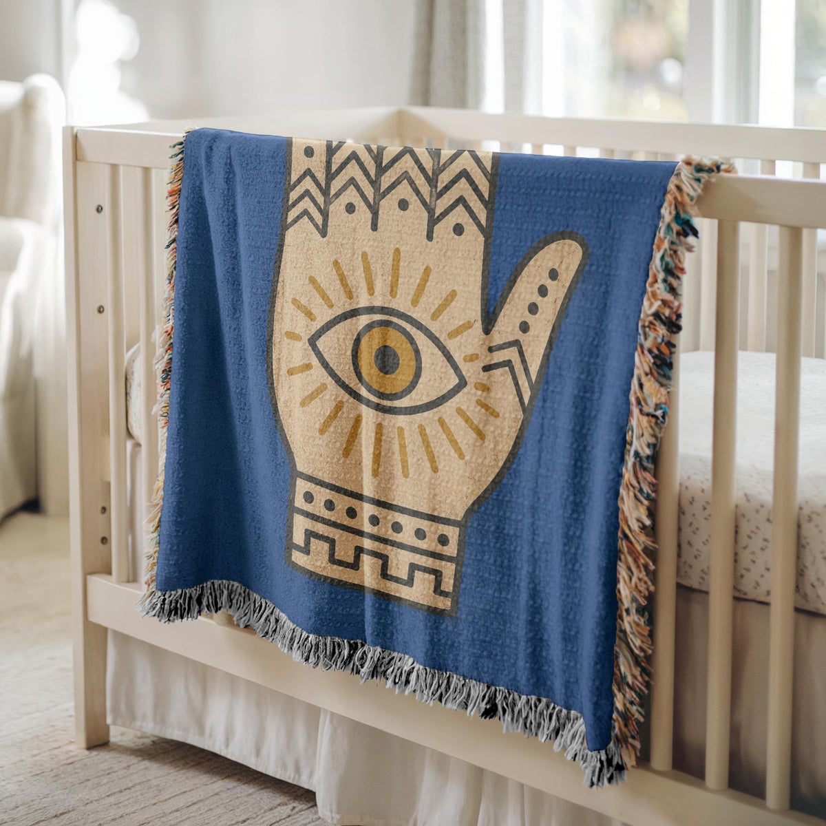 Hamsa Hand Woven Blanket