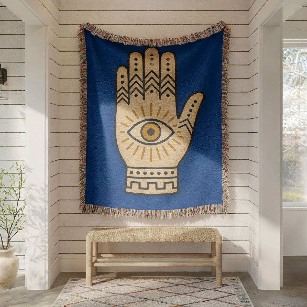 Hamsa Hand Woven Blanket