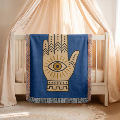 Hamsa Hand Woven Blanket