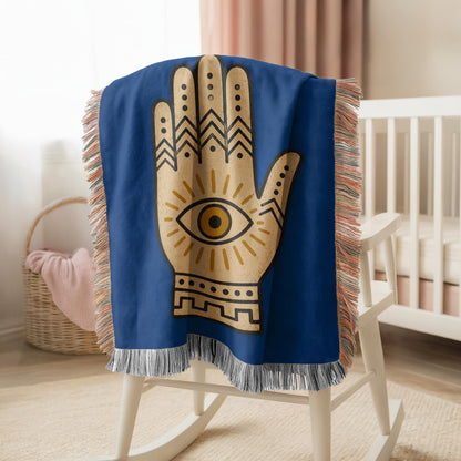 Hamsa Hand Woven Blanket