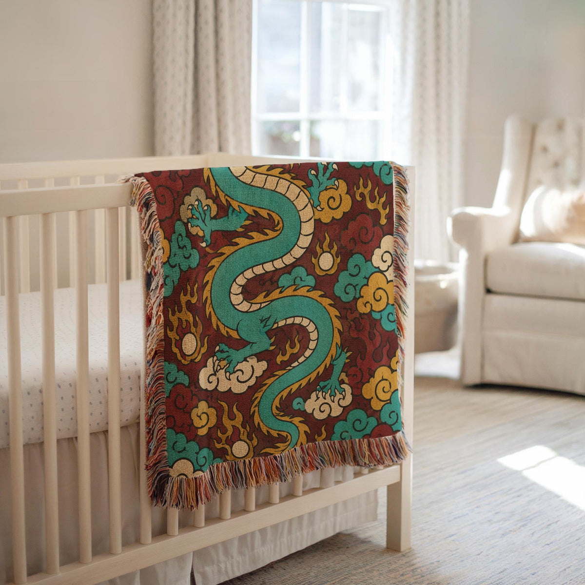 Chinese Dragon Woven Blanket