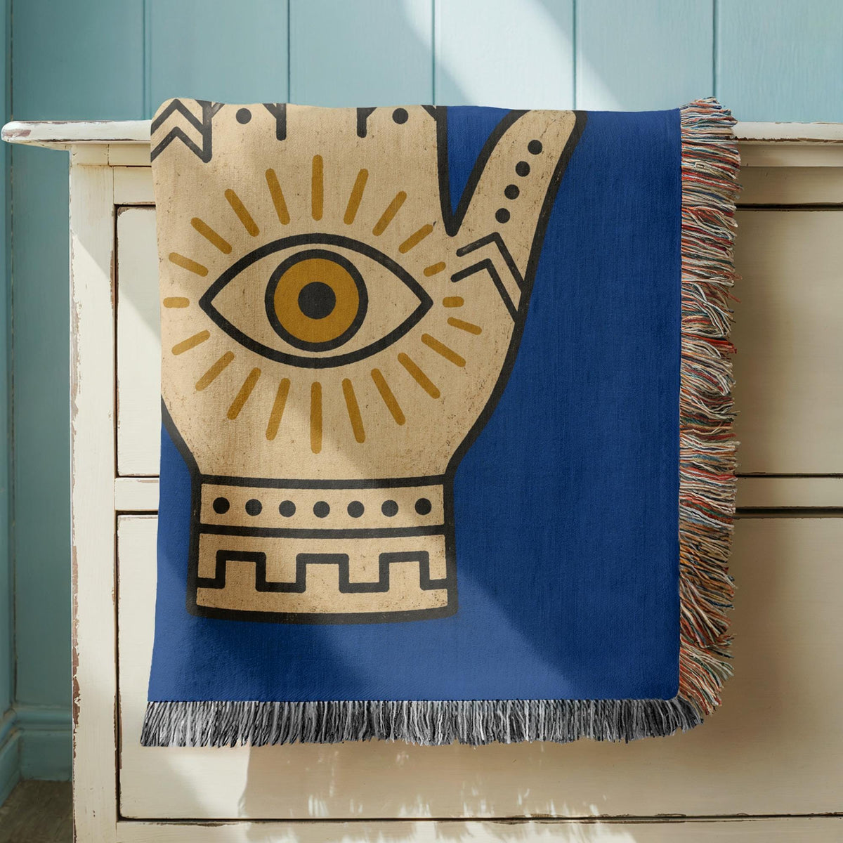 Hamsa Hand Woven Blanket