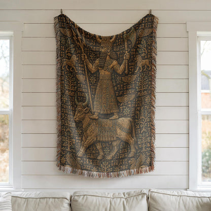 Mesopotamian Storm God Woven Blanket