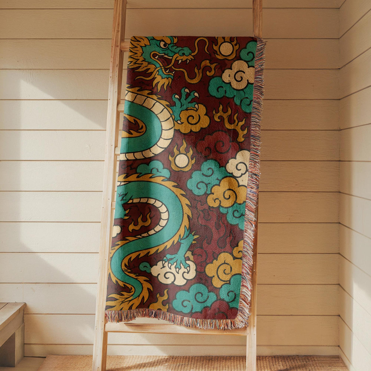 Chinese Dragon Woven Blanket