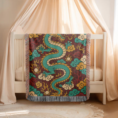 Chinese Dragon Woven Blanket
