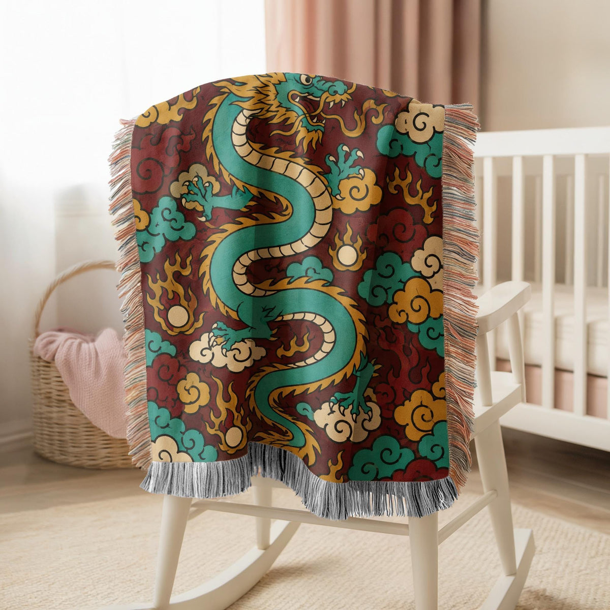 Chinese Dragon Woven Blanket