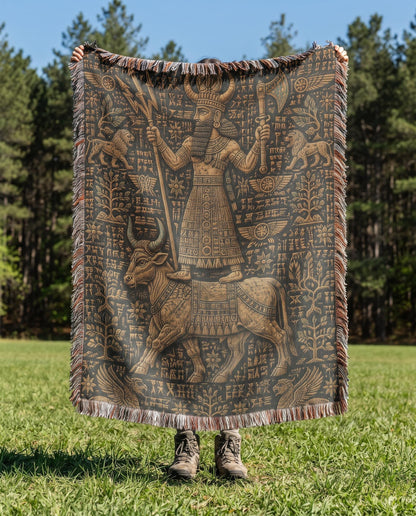 Mesopotamian Storm God Woven Blanket