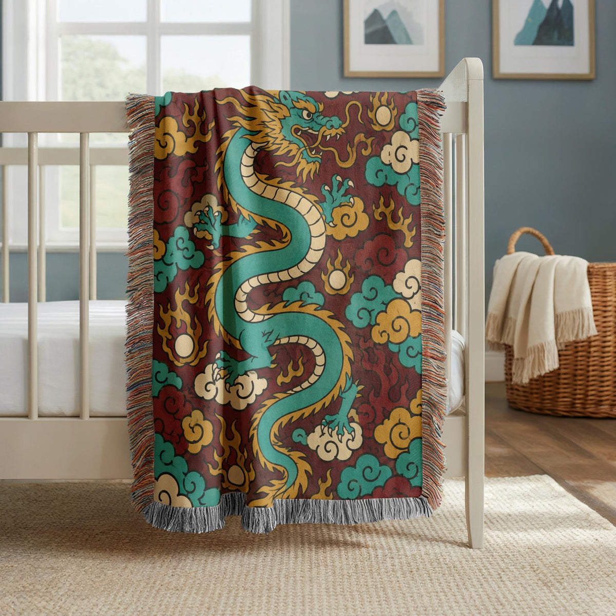 Chinese Dragon Woven Blanket
