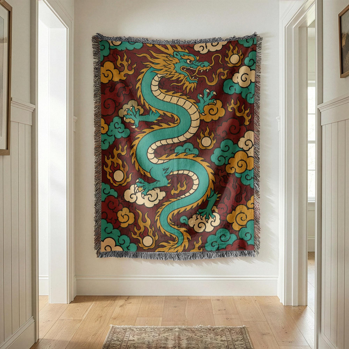 Chinese Dragon Woven Blanket