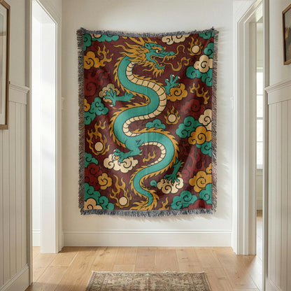 Chinese Dragon Woven Blanket