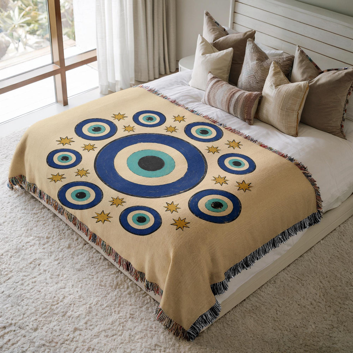 Evil Eye Woven Blanket