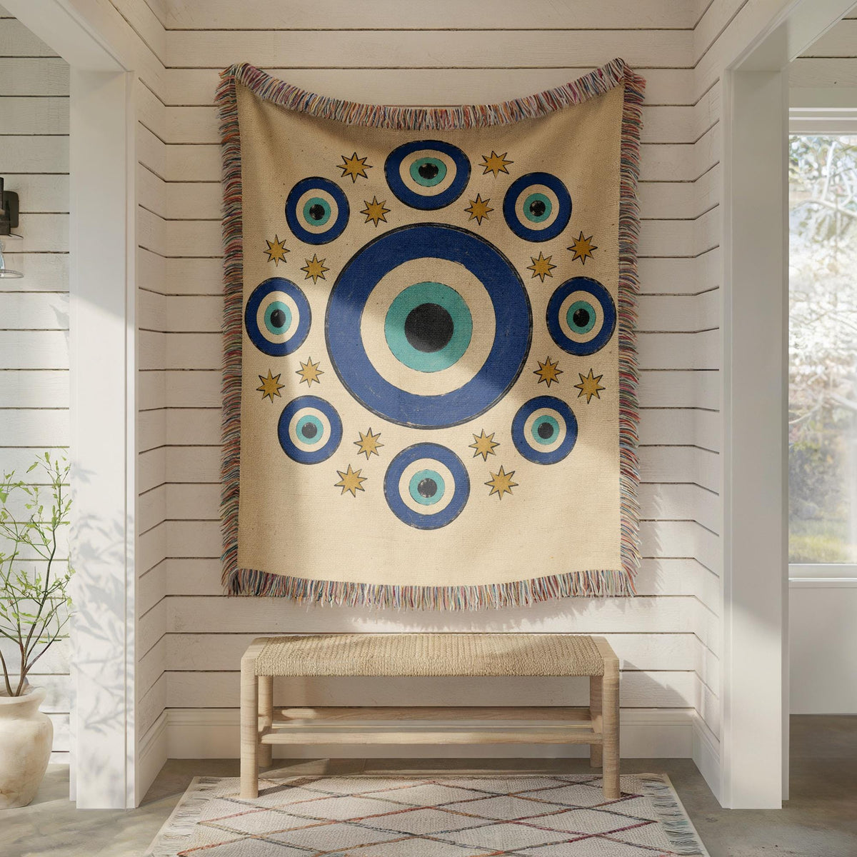 Evil Eye Woven Blanket