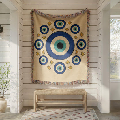 Evil Eye Woven Blanket