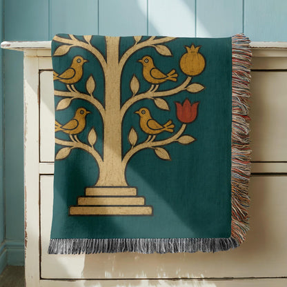 Tree of Life Woven Blanket