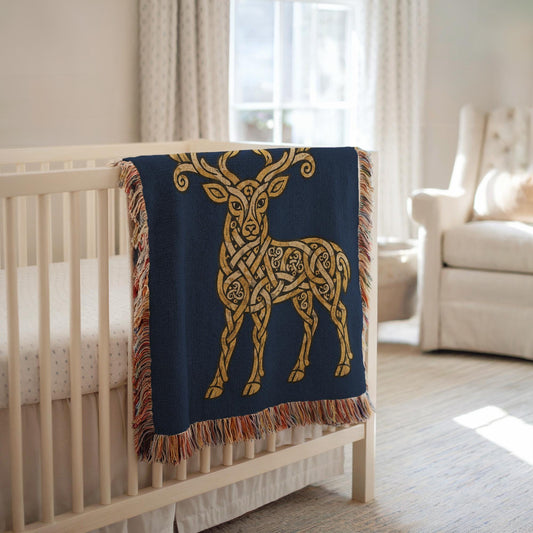 Celtic Stag Woven Blanket