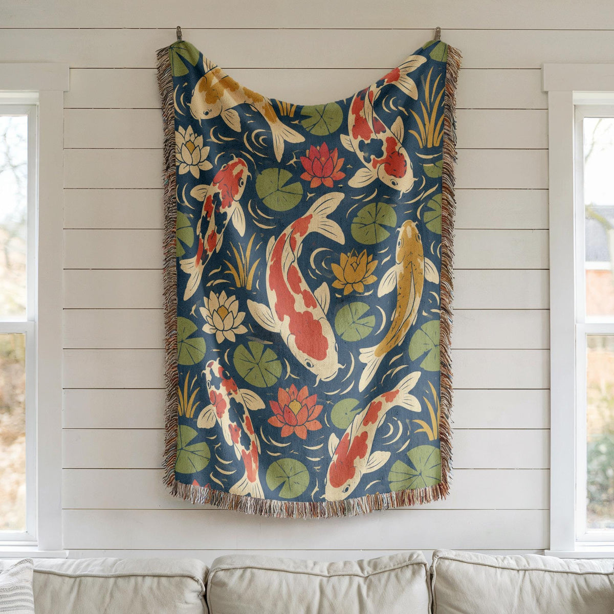 Koi Pond Woven Blanket